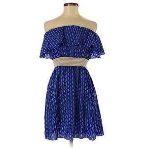 Ocean Drive Strapless Blue Anchor Sundress